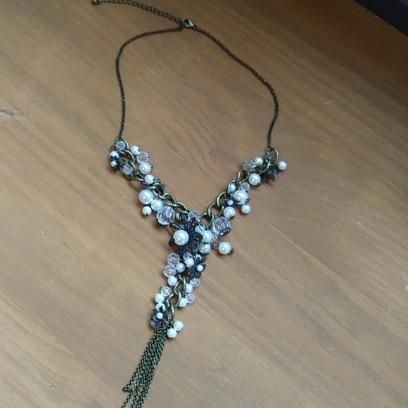 Vintage bronze faux pearl necklace - Picture 6 of 6
